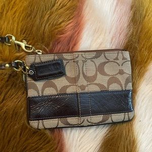 Brown Coach wristlet